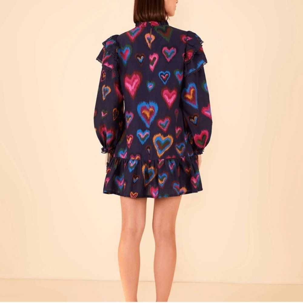 FARM Rio Multicolor Heart Print Mini Dress - Picture 6 of 13